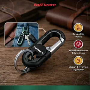 Taffware Gantungan Kunci Carabiner Keychain Clip Stainless Steel