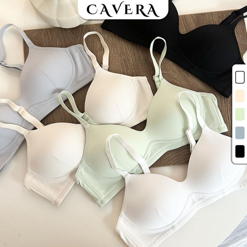 Set 3 Áo ngực mút mỏng không gọng - Áo lót nữ cotton gân tăm đệm mỏng thoáng khí CAVERA Bra Women A409