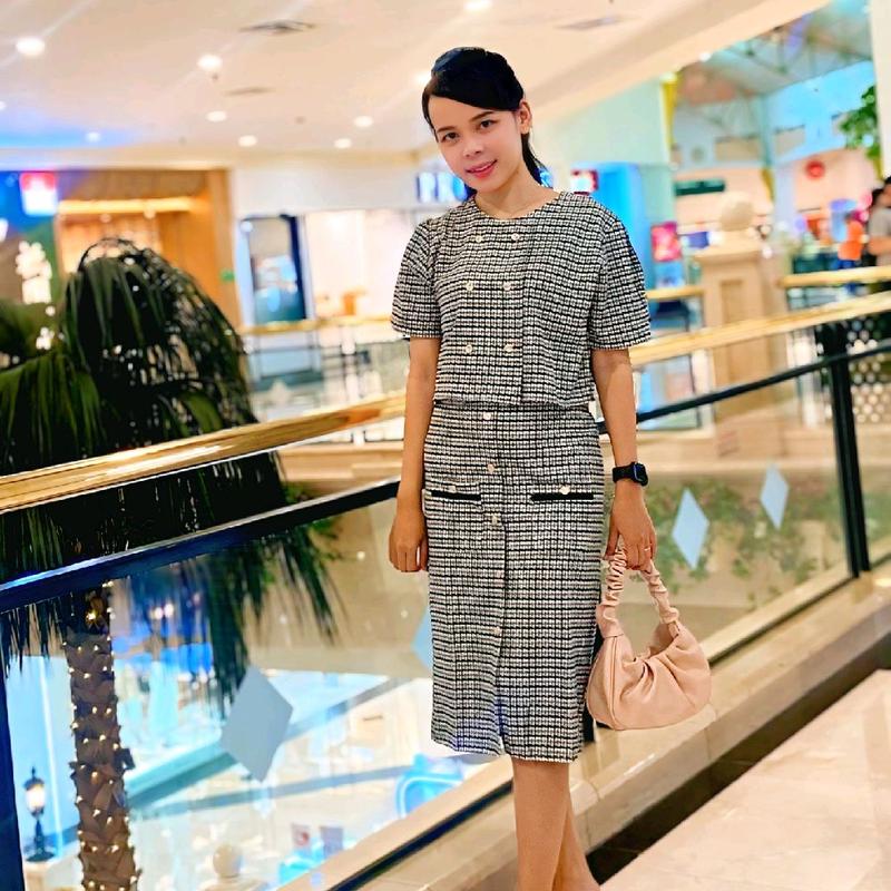 New Ji Won One Set Crop  Top Rok Korean style Setelan  Pendek Baju Wanita Dewasa Tweed Knit Premium  Elegan Nyaman yorriko oneset rajut 1