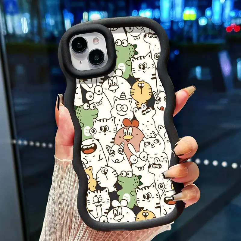 Casing Hp Untuk Realme 5 5i 5s 6i Case pola Hewan lucu Cesing Kasing baru Casing HP lensa kamera Kesing silikon Gelombang Softcase 4