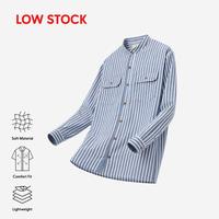 Gambar DUHA Baju Koko Linen Stripes Lengan Panjang - Blue White - Sayf - L dari Duha Muslim Wear Kota Tangerang 1 Tokopedia