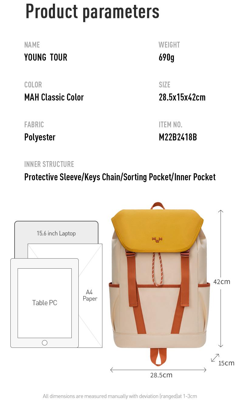 Product Introduction of MAH Young Tour Classic Color Travel Backpack School Bag for Women Waterproof Laptop Backpack for men 5