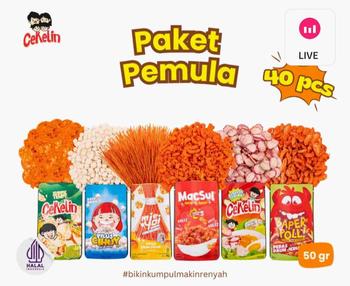 Product Review of CEKELIN Cemilan Paket Pemula 40pcs Makaroni Mie Lidi Pilus Kerupuk Seblak Basreng Keripik Tempe  Snacks from v**a 0