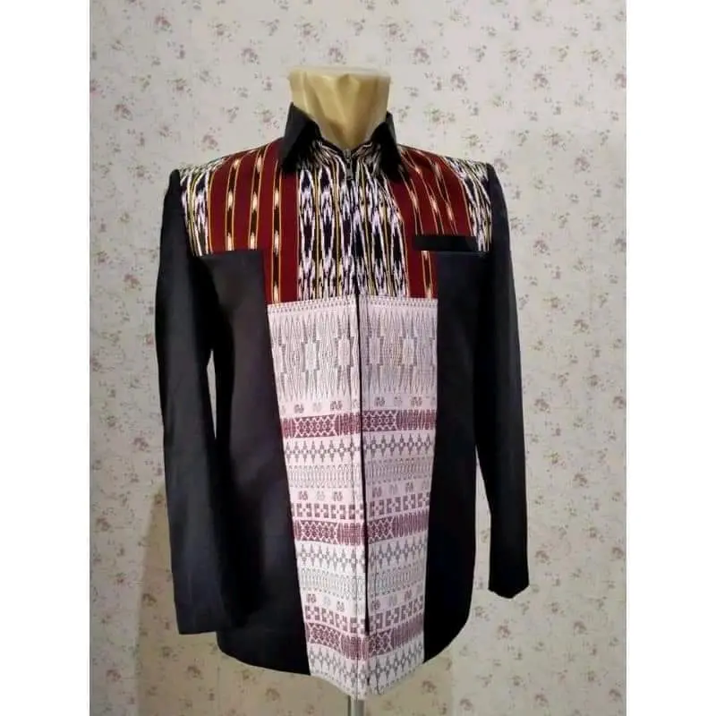 jasket motif ulos bahan semi wol