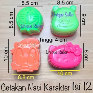 [Isi12] Cetakan Nasi Bento Karakter Hello Kitty Doraemon Beruang Panda Donal Teddy Bear 9.5 cm / Cetakan Kue Putu Auu Puding Pudding Agar Ager Agar2 Ager2 Jelly Jeli Jely Bento Motif Hello Kitty Doraemon Beruang Panda Donal Teddy Bear