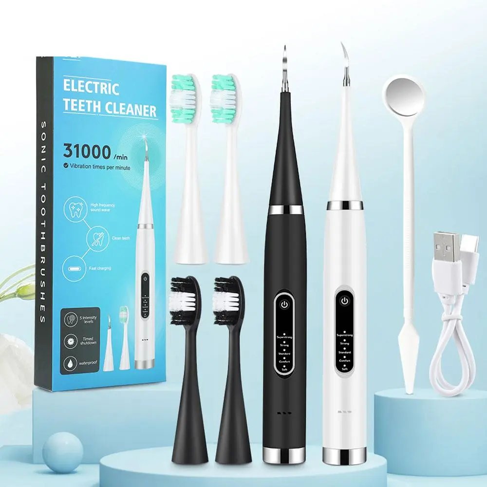 Berus Gigi Elektrik, Pembersih Gigi Sonic, Penskala Pergigian, Kalis Air IPX6, Pengecasan USB, Mudah Alih, Alat Karang Electric