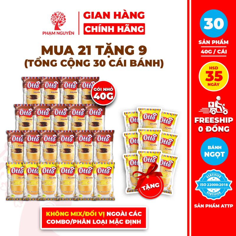   MUA 21 TẶNG 9  Tổng cộng 30 Gói Bánh Mì Nhân Kem Otto Phạm Nguyên 40g | Bánh ăn sáng tiện lợi | Đồ ăn vặt 
