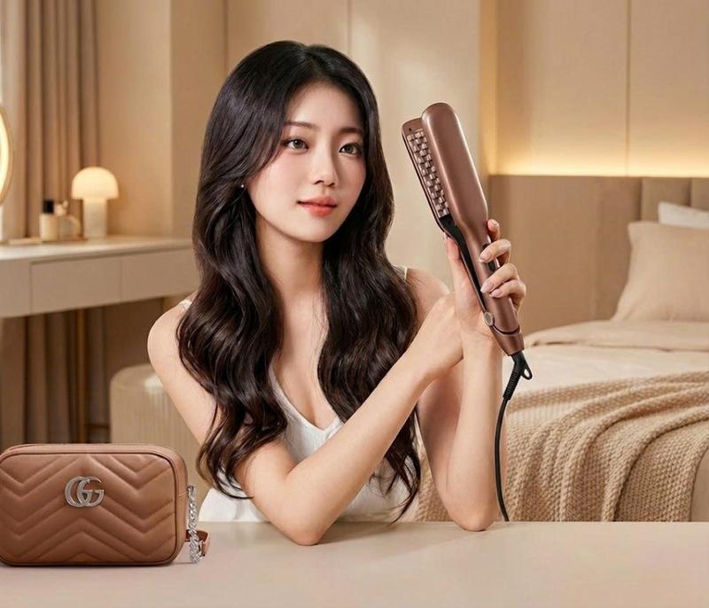 Máy Dập Xù Bấm Tóc Phồng Chân Vuông 2 In 1 Kéo Duỗi Cao Cấp 5 Mức Nhiệt Hàng Chính Hãng Giữ Chất Mượt Mà Tóc Phong Cách Hàn Quốc DETI SHOP