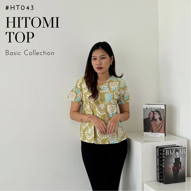 [ REAL PICT] HITOMI TOP ATASAN BATIK 1