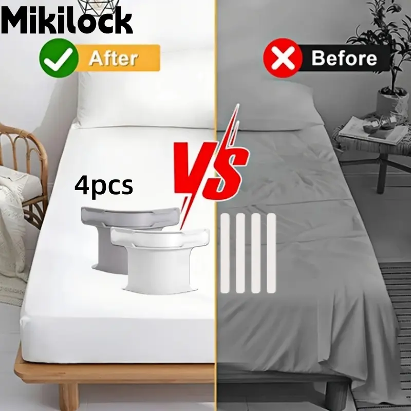 [ReadyMikilock 4Pcs PENJEPIT SPREI ANTI GESER  | Sprei Anti Geser Anti Lepas |  Seprai Kencang Untuk Anak Aktif Klip Sprei | Menjaga Sprei Tetap Rapi COD