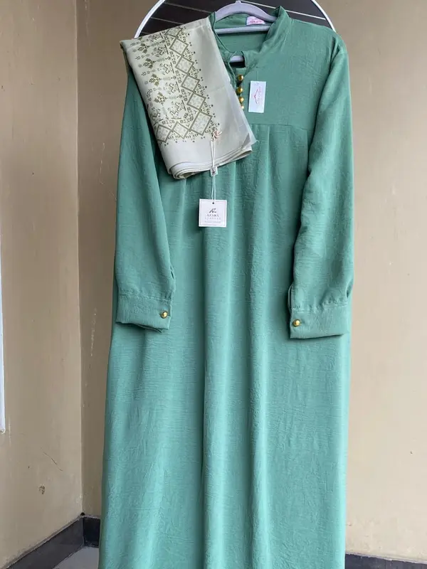 GAMIS SALSA SET HIJAB / GAMIS SALSA CRINKEL SET HIJAB PREMIUM MOTIF / SALSA DRESS SET HIJAB PREMIUM CRINKLE AIRFLOW 5