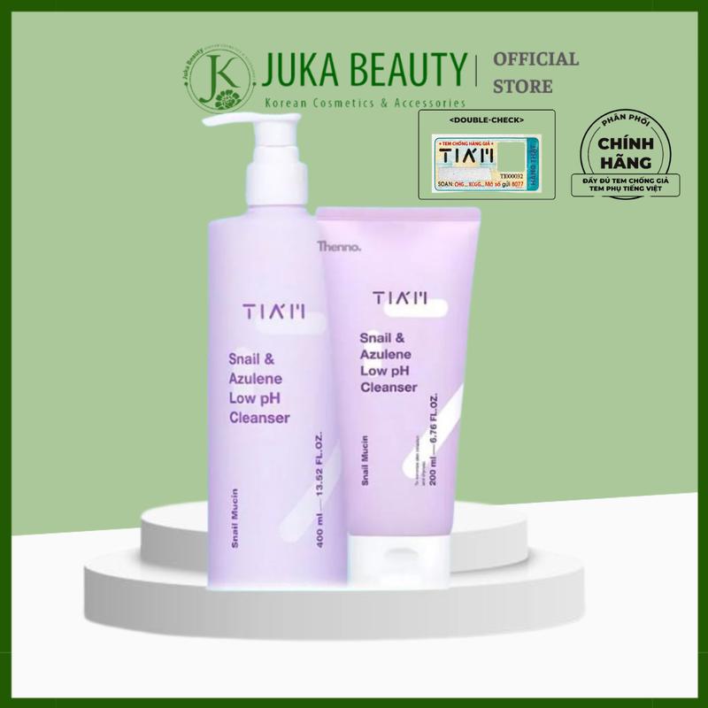 Sữa Rửa Mặt Tiam Snail & Azulene Low PH Cleanser 30ml 200ml 400ml