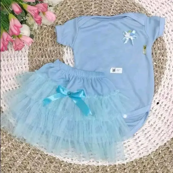 Setelan Jumpsuit dan rok tutu bayi Newborn umur 0-12 bulan Bayi Perempuan 7