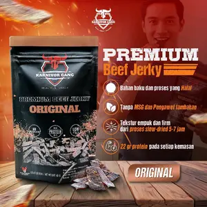 Beef Jerky Smoky barbeque Original – Snack Dendeng High Protein halal – Karnivor Gang