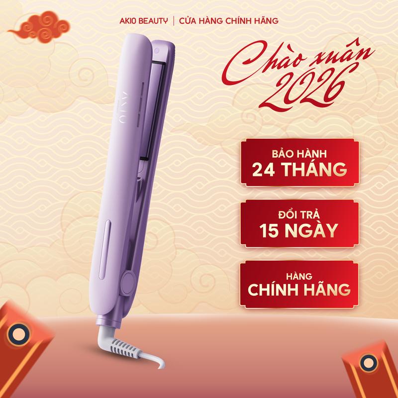 Máy ép tóc Akio có ion âm và dèn hồng ngoại bảo vệ tóc tối đa giúp tạo kiểu uốn xoăn