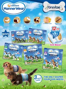 Unicharm Manner Wear Boy isi 10pcs - Popok Pampers Anjing Jantan