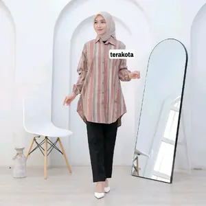 AULIA TUNIK motif katun haruka atasan panjang muslim wanita dewasa