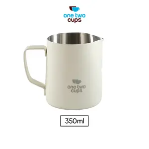 One Two Cups Milk Jug Frothing Pitcher Stainless Steel 304 350ml - L-350