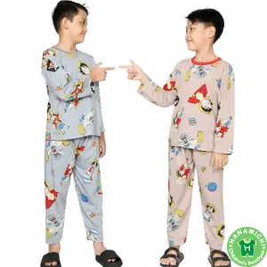 Kiminori NAMI.PP Setelan Baju Anak Laki Laki Lengan Panjang Motif Karakter Anime