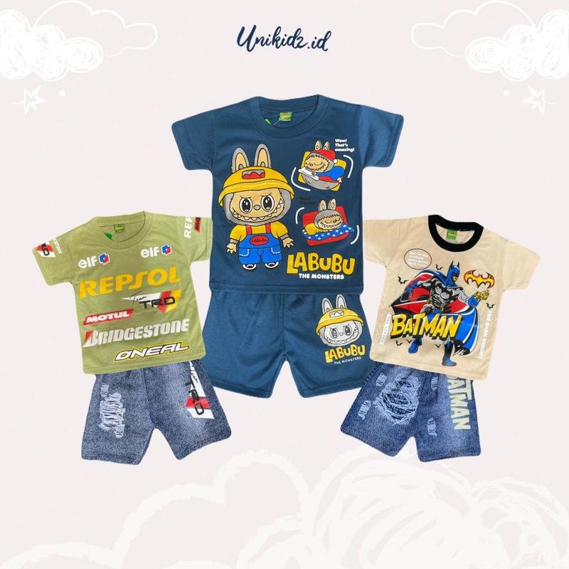 Unikidz 05 | 3 Setelan Anak Laki-Laki dari Bahan Cotton Combed dengan Motif dan Warna Acak - Fashion, Baju 4