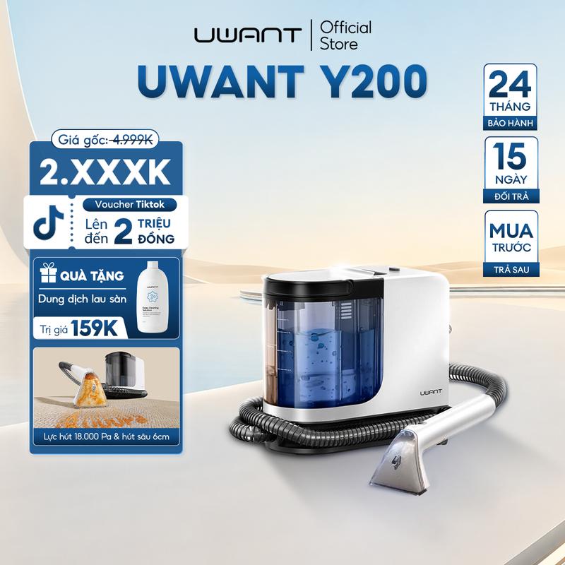 Máy hút giặt sofa cầm tay Uwant Y200 lực hút 18kPa làm sạch được mọi bề mặt chỉ với 1 lần ấn nút - BH 2 năm
