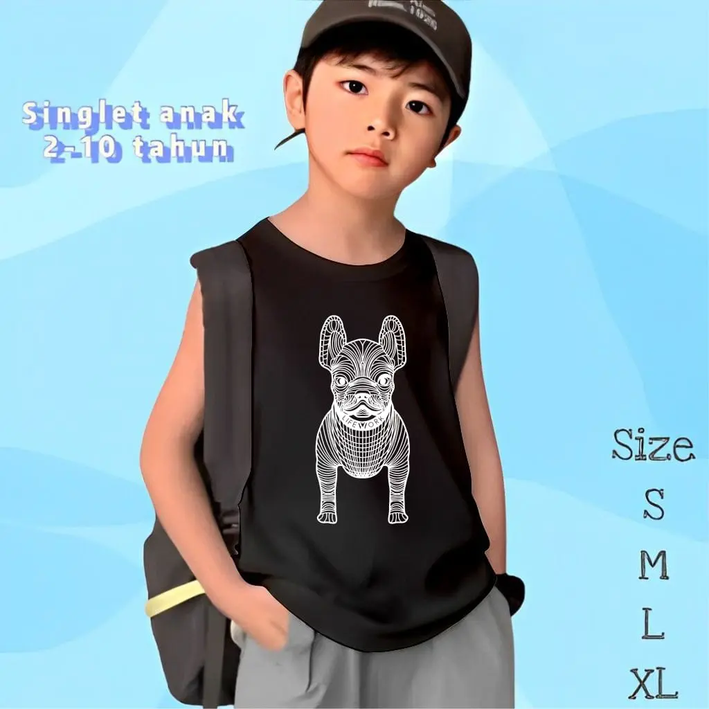 Kaos Lekbong Ideal Anak Cowok/Cewek Unisex Singlet 2-10 Tahun Trendy Ideal Life Work - Fashion Perempuan daily 6-7 tahun baju anak  skena Laki-Laki