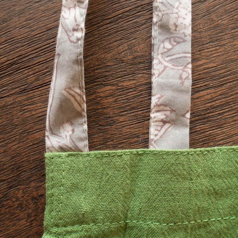 Linen x Cotton india block print apron masak (green) 2