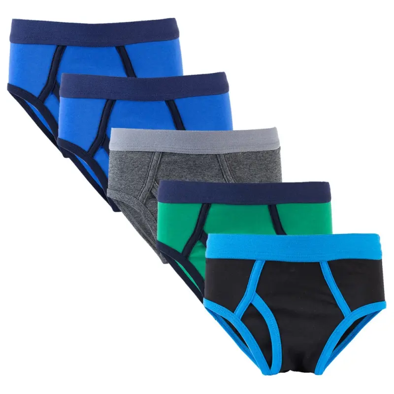 5 Pcs/Lot Pure Cotton Toddler Underpants for Boys Solid Color Breathable Kids Briefs Children Underwears 2-12Y