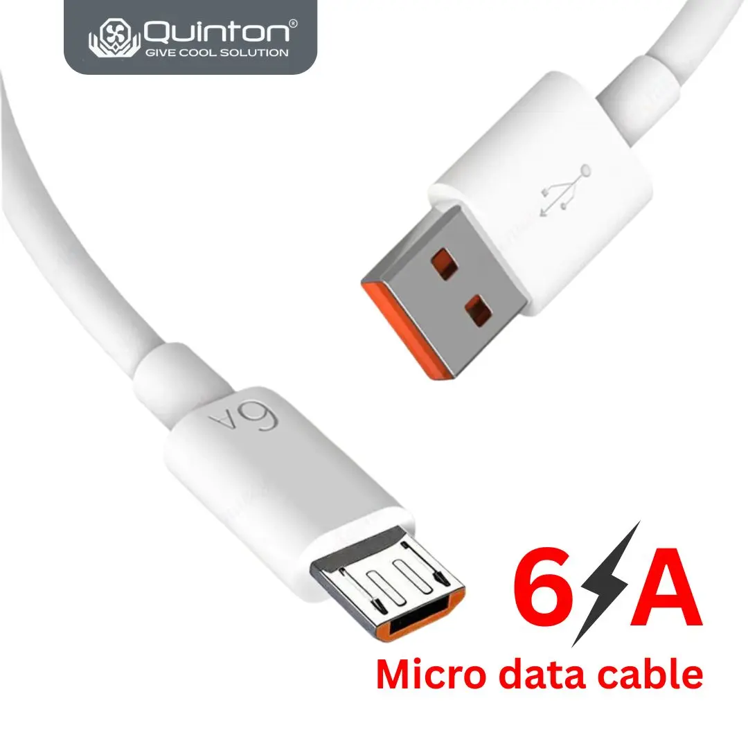 QUINTON kabel charger dan data USB to micro 6A fast charging DC5V 1 meter Micro USB Data Cable 6A Fast Charging High Speed Charger for Android Phone Power Bank USB Camera