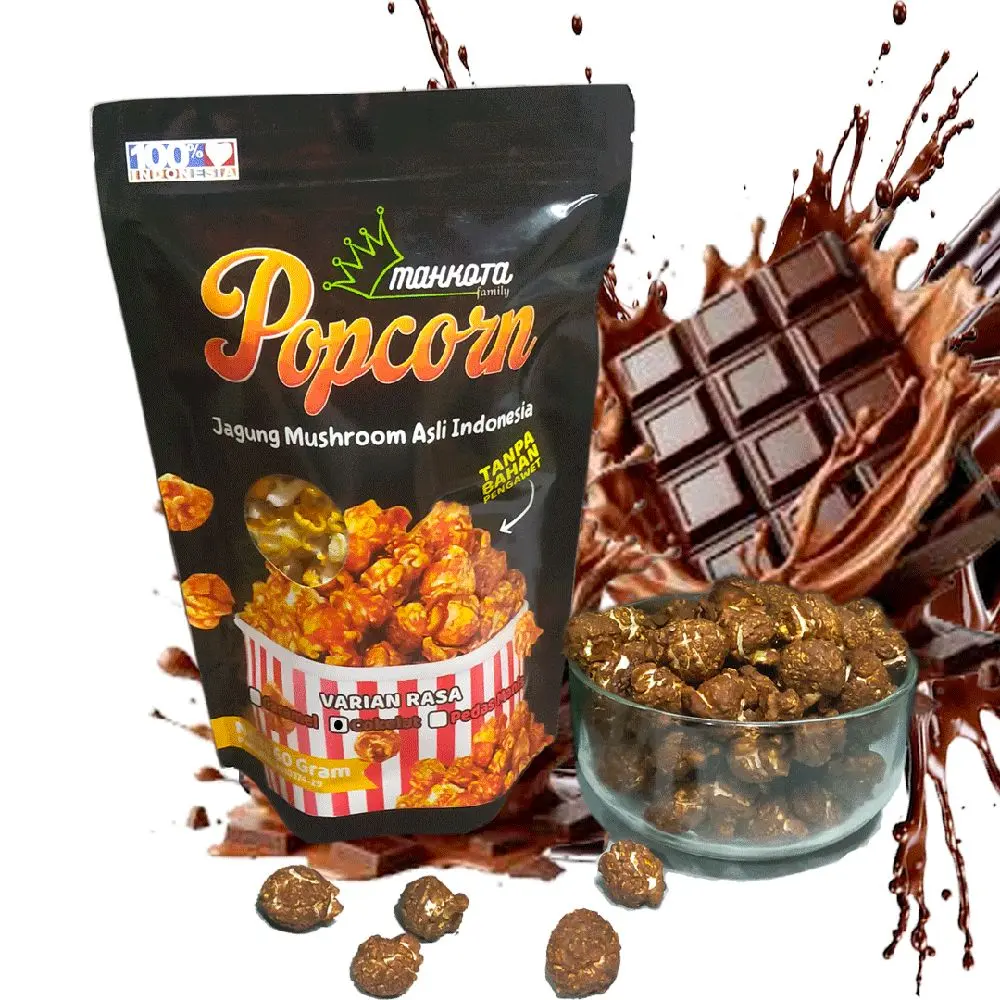 Popcorn Cokelat Jagung Brondong Rasa Coklat - Popcorn Mahkota Snack Food Chocolate