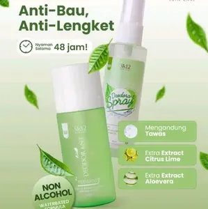 deodorant SR12 ORI atasi bau ketiak Pencerah Organik tawas spray deodorant tawas Hitam Kering