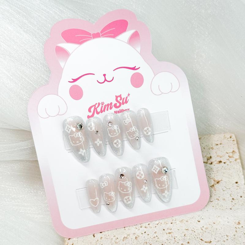 [M217] KimSu Nailbox - Bộ sưu tập nail Hello Kitty đính đá dễ thương