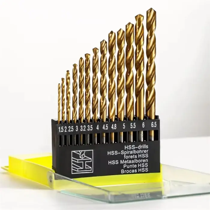 Set Mata Bor Besi 1.5mm-6.5mm 13pcs / Power Drill Steel Titanium Hex Shank / Bor Kayu Baja High Quality