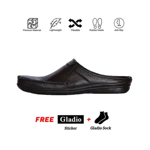 Sepatu pria Gladio Footwear Bustong _ Octo Hitam Karet Kasual Shoes