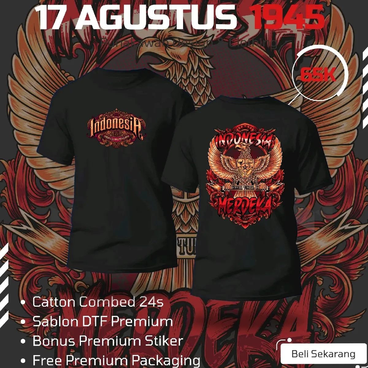 KAOS BRAND PREMIUM ( RED GARUDA )