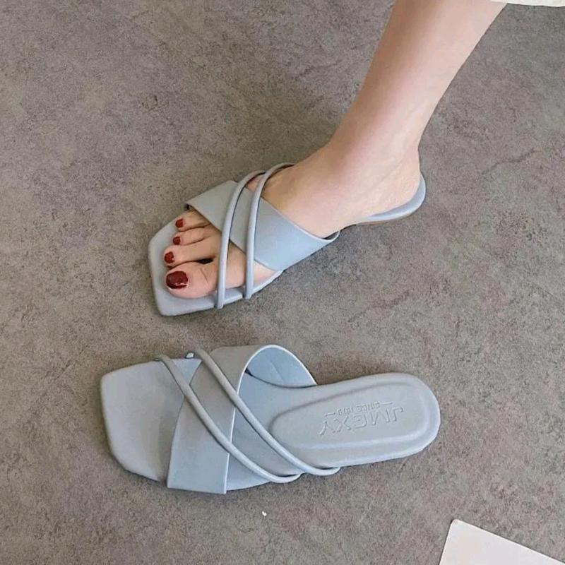 Sendal Teplek Wanita Elita - Sandal Flat Tali Selop Silang Trendy - Shoes 0