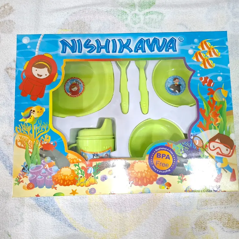 Set Makan Bayi MPASI NISHIKAWA (M) 8110 & 8111 - BPA Free -  Sendok Garpu Piring Peralatan 5