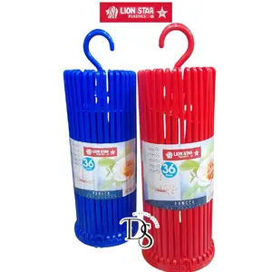 JEMURAN BAJU BAYI LION STAR / FOLDING HANGGER / FOLDING STIK 30 36 Sticks / HANGER STIK BULAT Biru Merah