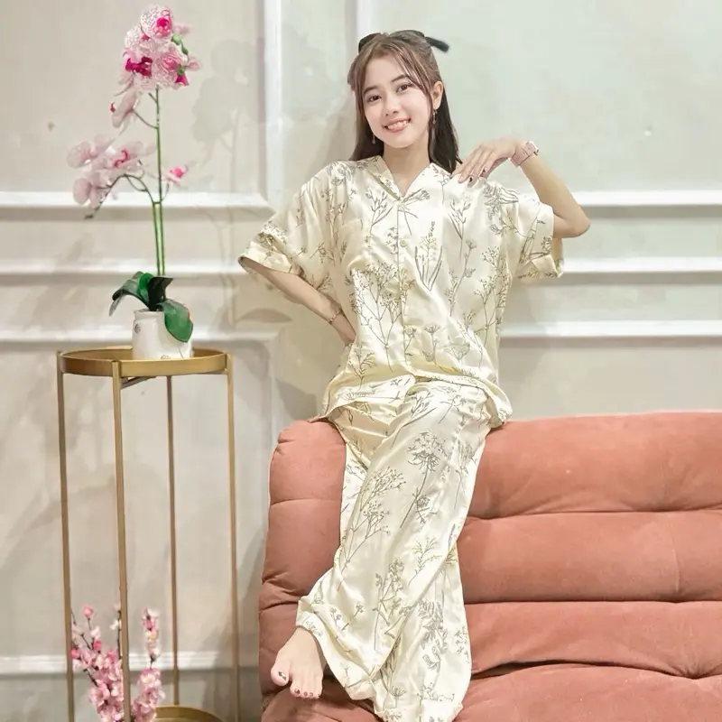 Queensa - Yumea Sleepwear Rayon Adem / Nyaman / Lembut / Pakaian Tidur / Piyama Cantik / Celana Panjang Pendek