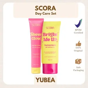 [BUNDLING] SCORA DAY CARE GLOWING SET BRIGHT ME UP SUNSCREEN SPF 40 PA++++ 40 GRAM + SCORA SHEER GLOW TONE UP CREAM 30 GRAM