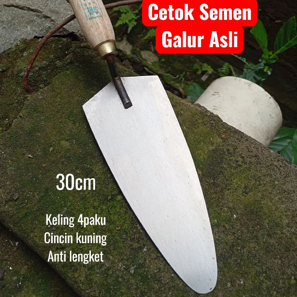 Cetok Semen Galur Asli Ukuran 30cm Keling 4Paku Dengan Cincin Kuning Anti Lengket