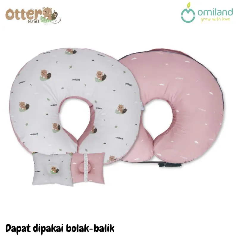 Bantal Ibu Menyusui Omiland Nursing Pillow + Bantal Lengan Otter Series Sarung Dapat Dicopot Dicuci 4