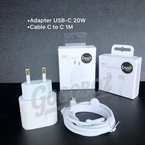 Adapter Charger 20W USB-C + Kabel C to C Fast Charging GARANSI 1 TAHUN