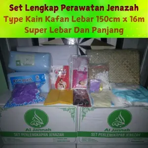 Set Lengkap Perawatan Jenazah | Kain Kafan Super Panjang Dan Lebar 1,5 × 16 M