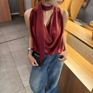 GNY Top V Neck Satin Elegan Mewah Simple Classy untuk Tampilan Lebih Stylish dan Modern