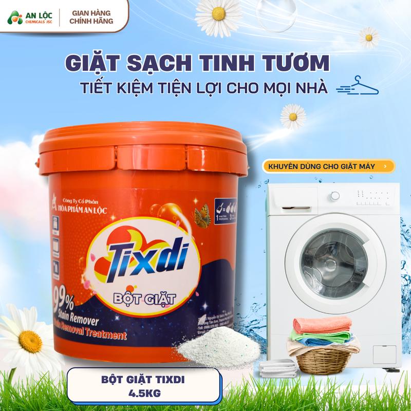  Bột giặt xô Tixdi 4,5kg Sạch-Thơm- Tiện Lợi 