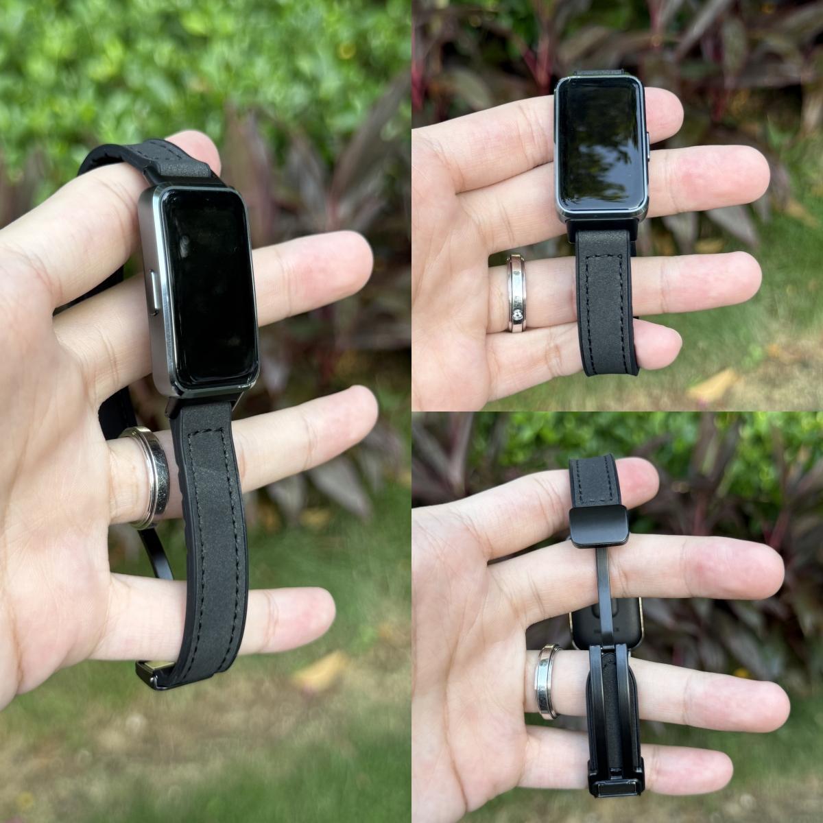 （Tidak termasuk jam）Strap For Huawei Band 8/9/10/11 – Tali Jam Tang Kulit Gaya Olahraga Tahan Air Modis, Aksesoris Pengganti