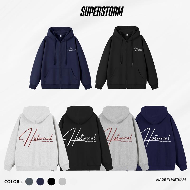 Áo Khoác Hoodie Dây Kéo Phù Hợp Nam Nữ Chất Nỉ Bông Cao Cấp