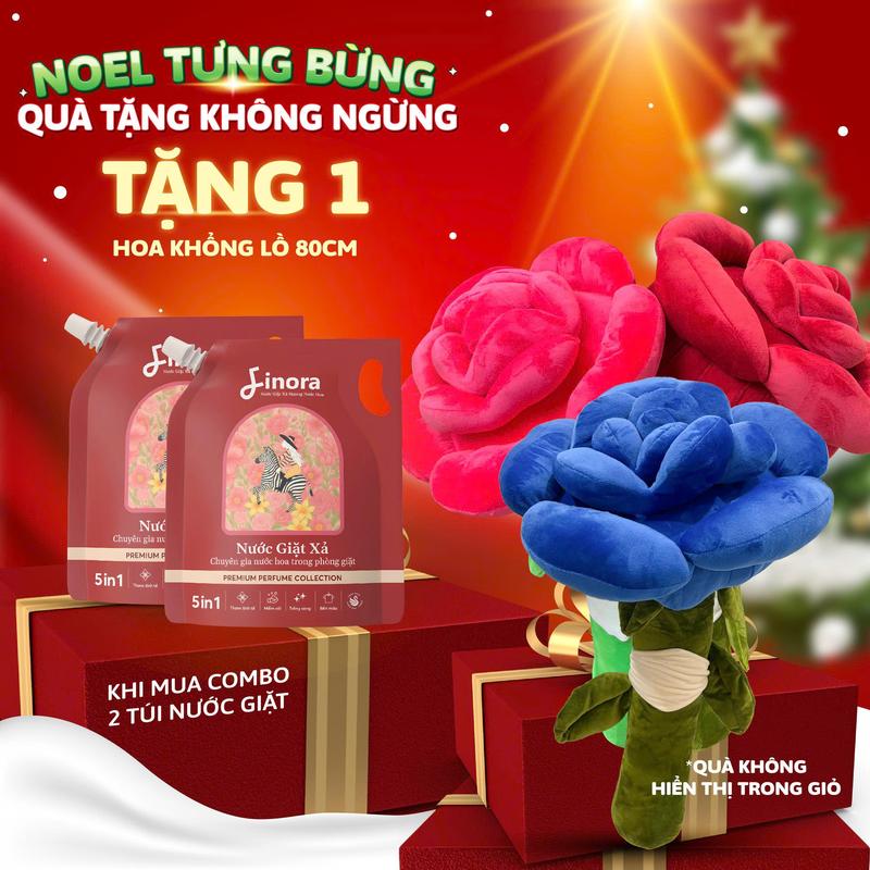   Độc quyền Livetream - Sẵn Ship Ngay  - Combo 2 Túi Tặng Hoa hồng Khổng Lồ - Nước Giặt Finora Hương Nước Hoa Cao Cấp Hương Thơm Baccarat 