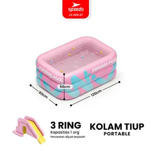 SPEEDS Kolam Renang Anak Bahan Kuat Tiup Ukuran 120x90x56cm Pompa Inflatable Swimming Pool For Kids 020-47
